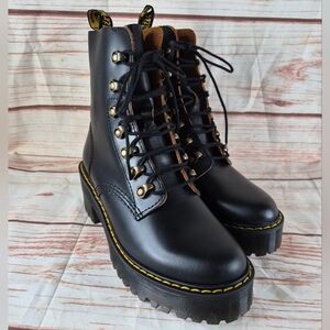 Black Lace-Up Platform Combat Boots - Women